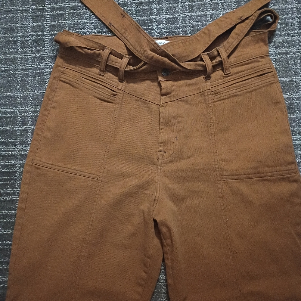 Kenzie High Waist Rust Colored Belted Jeans 14/32 Casual